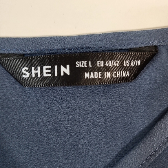 SHEIN Blue Short Sleeve Blouse - Picture 8 of 8
